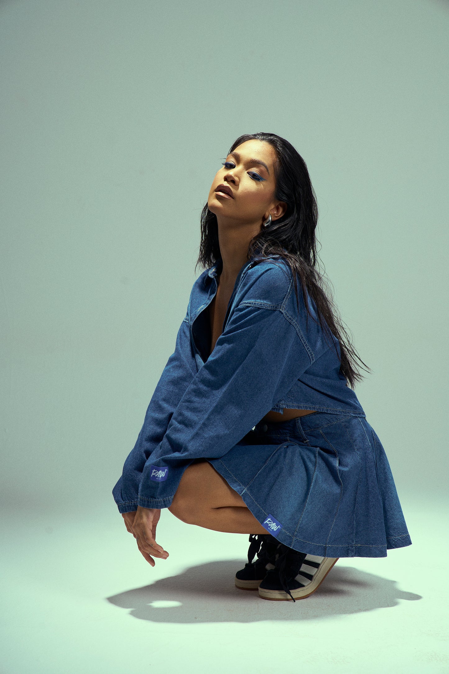 BLUEY INDIGO PLEATED SKIRT