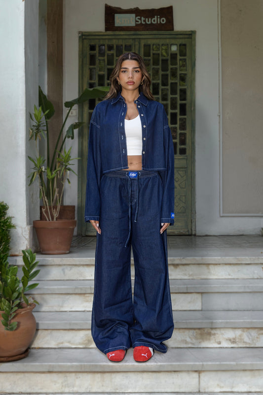 NAVY INDIGO FULL-SLEEVES LOOSYSHIRT