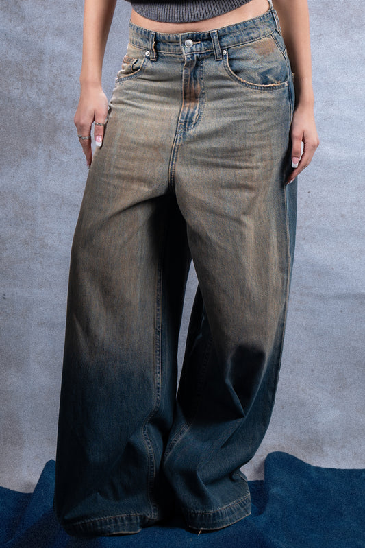 TRASHED WIDE JEAN