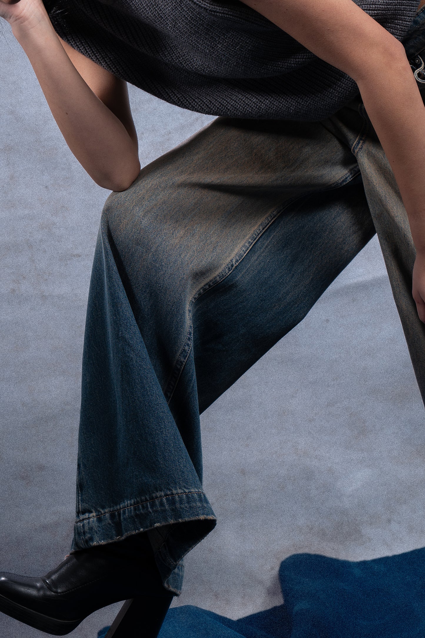 TRASHED WIDE JEAN