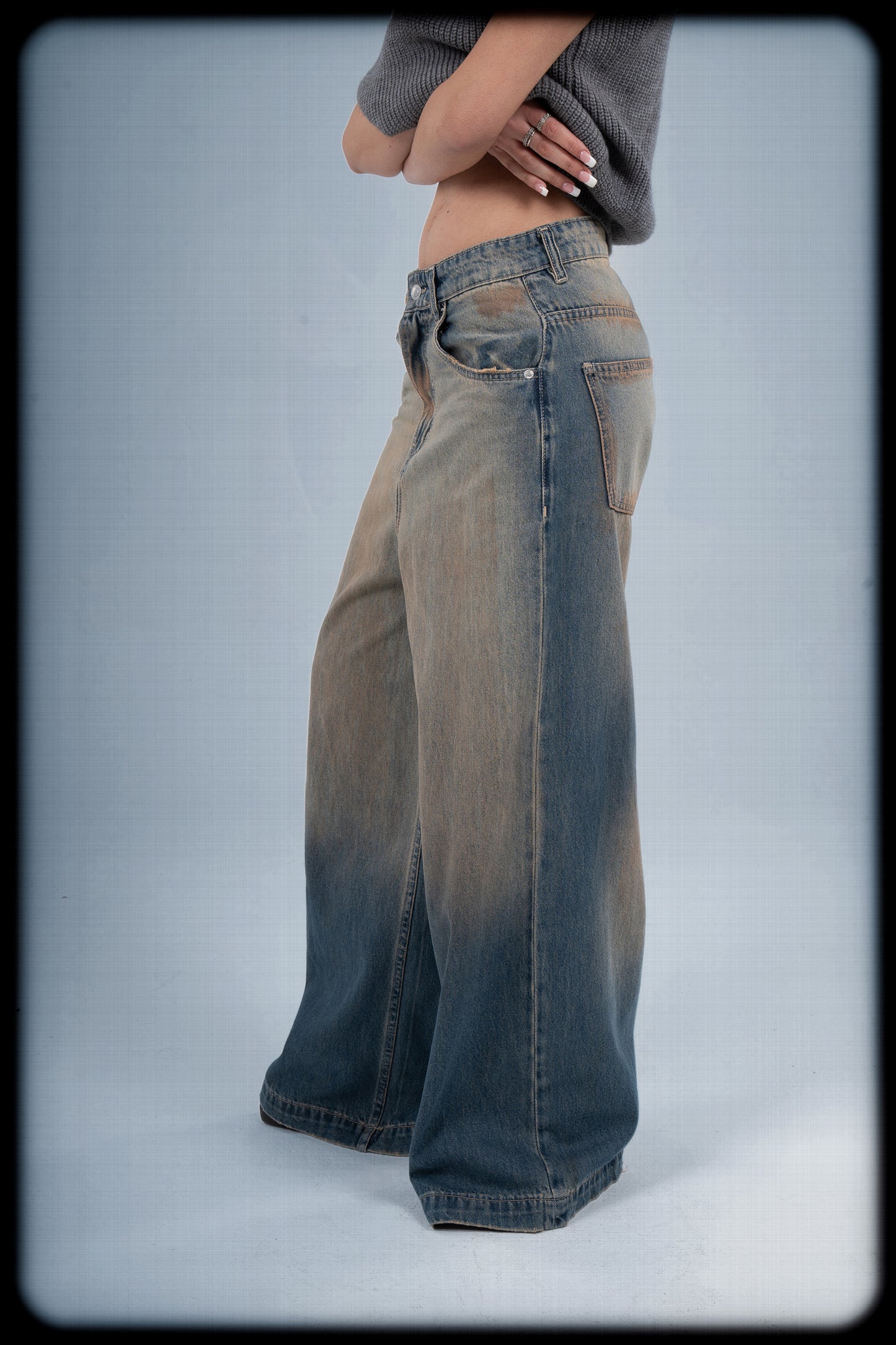 TRASHED WIDE JEAN