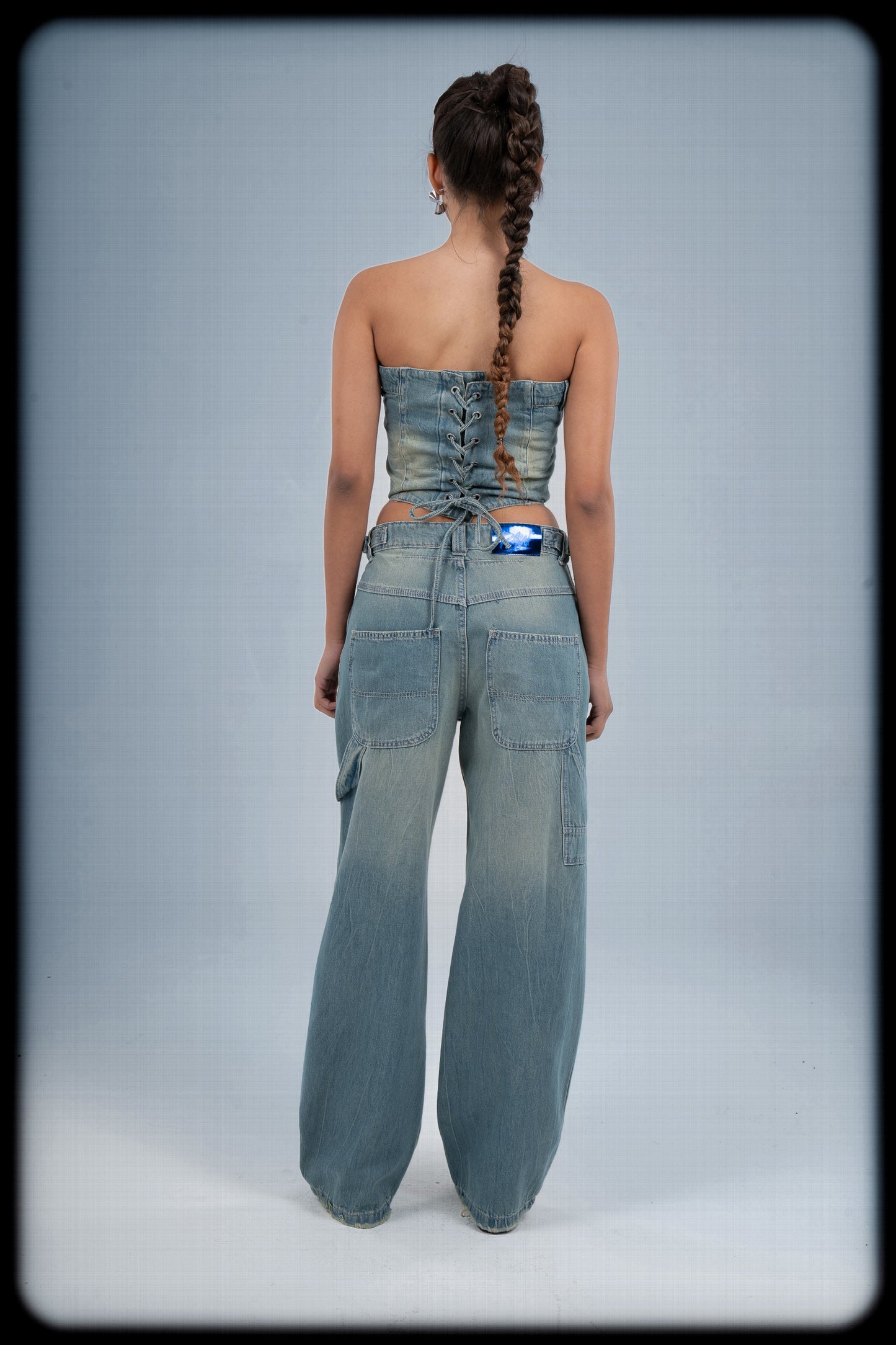 LACED UP DENIM CORSET