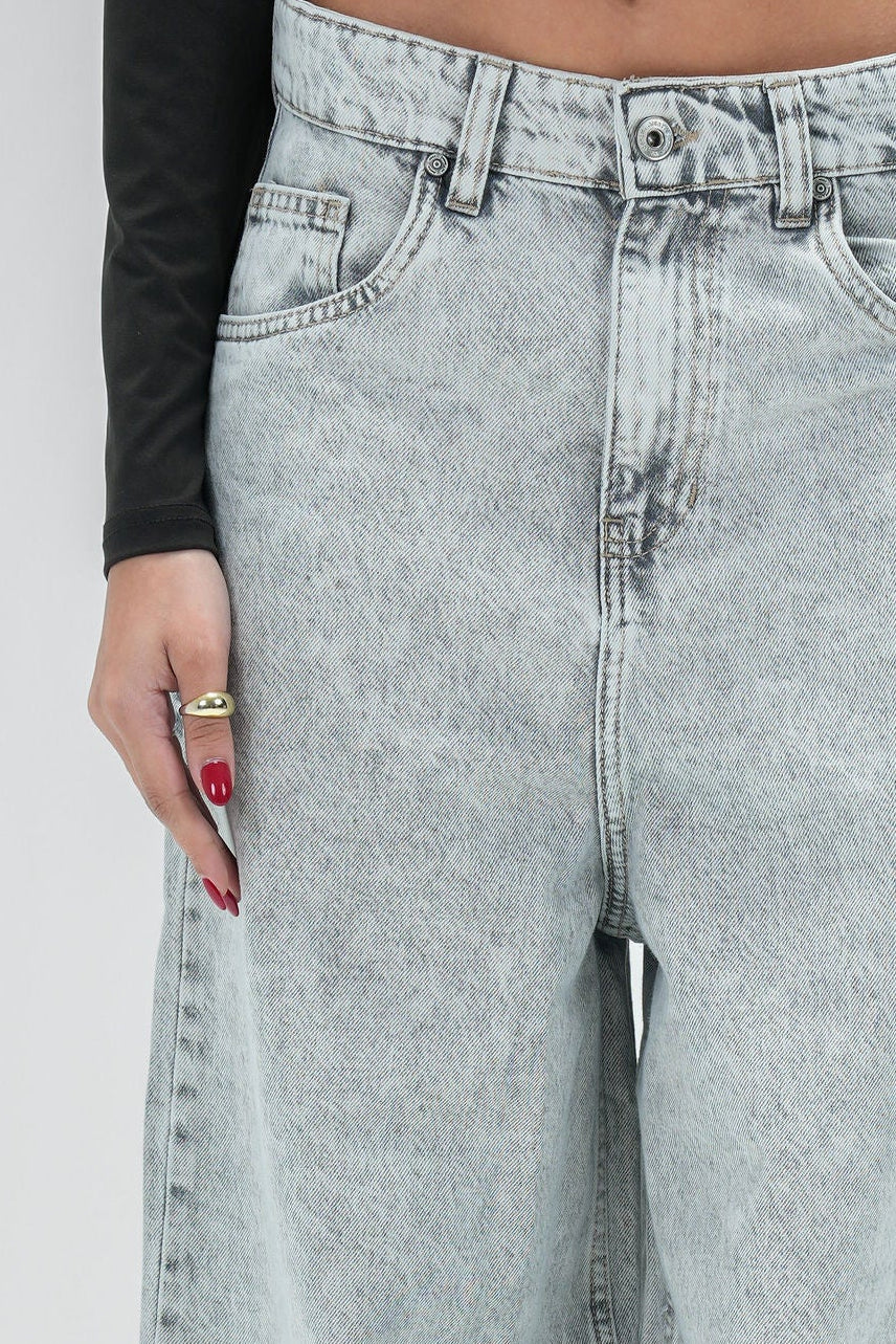 ASH-GREY WIDE JEAN