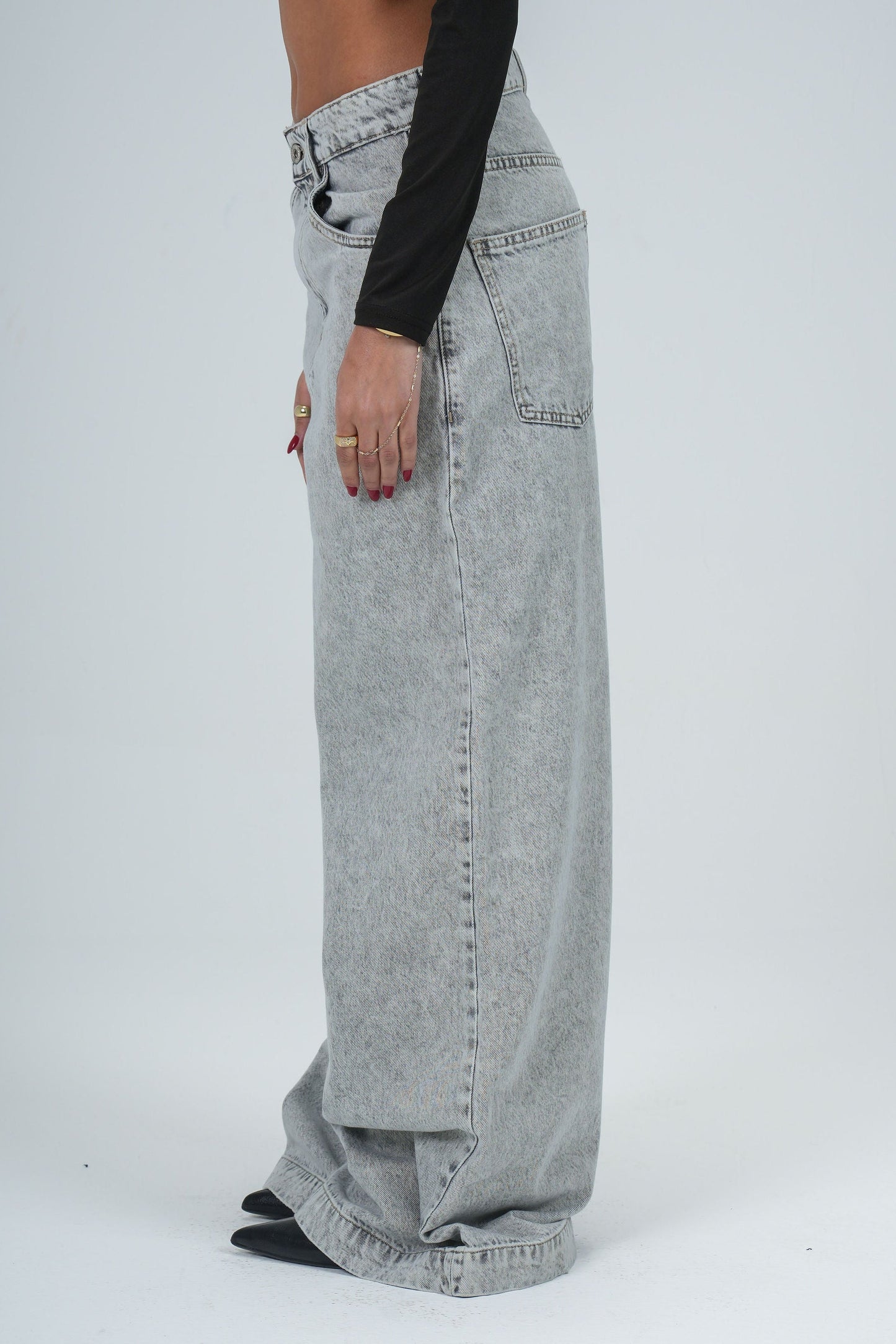 ASH-GREY WIDE JEAN